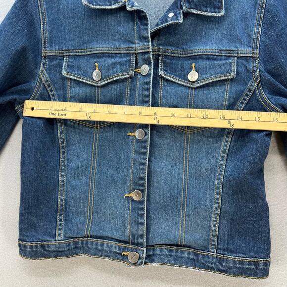 Karen Kane Denim Jean Jacket Women's Size M Blue Long Sleeve Casual Normcore - Picture 11 of 11